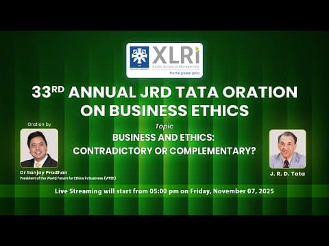 33rd Annual JRD Tata Oration on Business Ethics - 2025